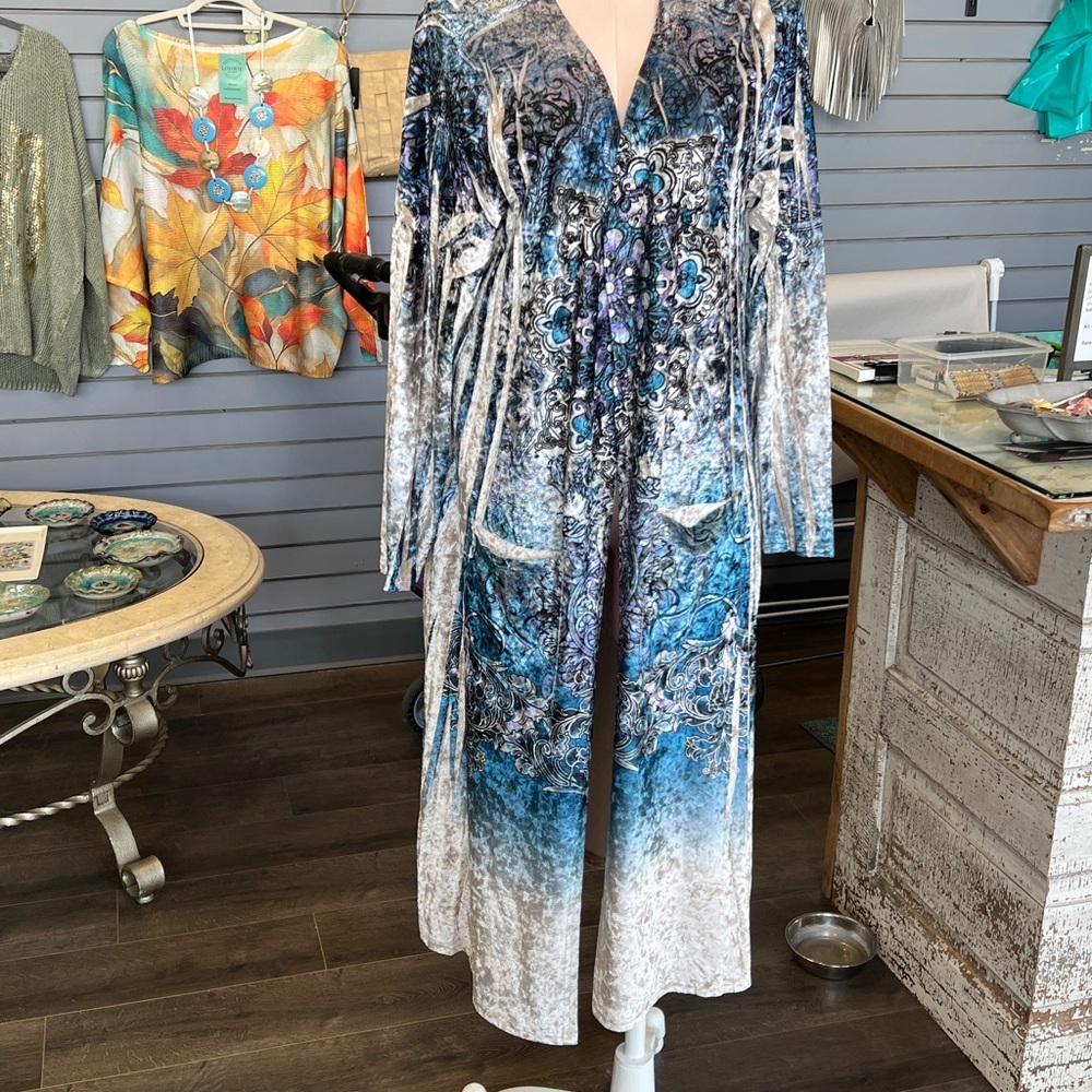 NWT Elegant Velvet Long Duster